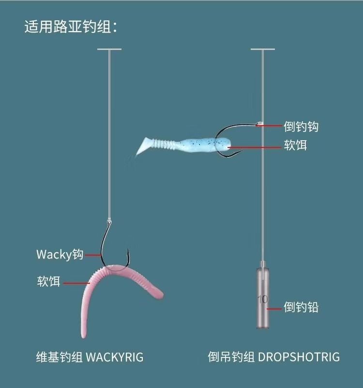 泥鳅钩 8003路亚倒钓钩软虫钩维基矶钓组挂玉米活饵筏钓鱼钩wacky