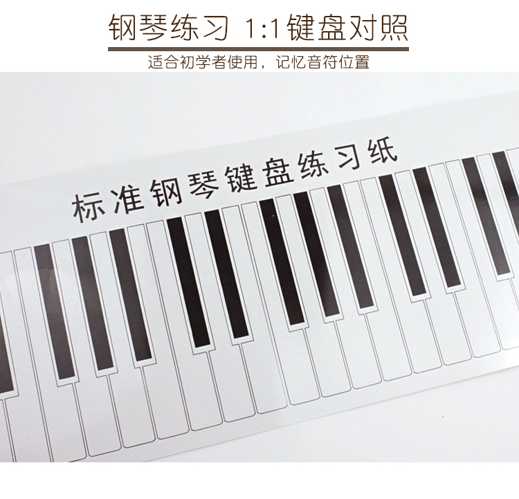 标准钢琴键盘贴纸88键钢琴键盘指法练习琴键对照表五线谱键盘挂图