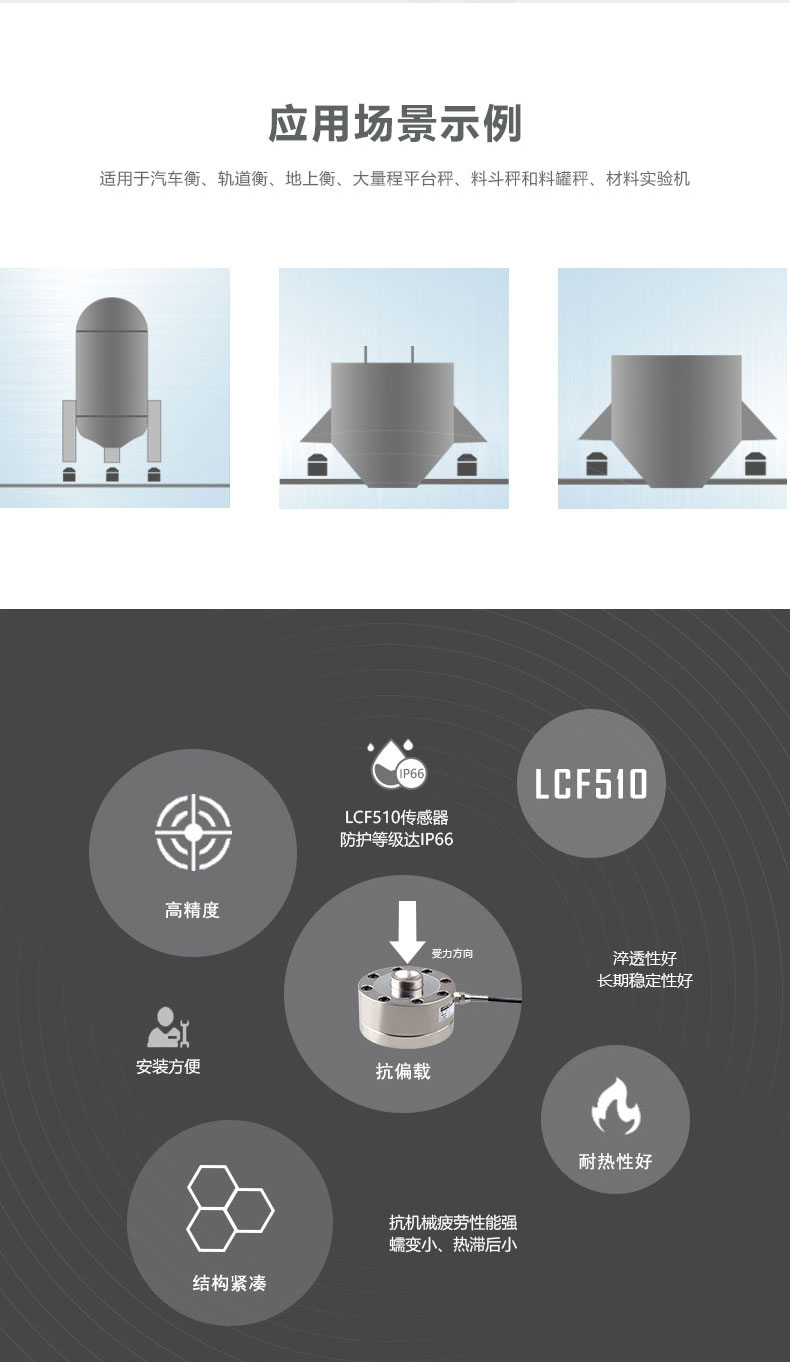 Lijing LCF510 spoke type weighing sensor 5T-50t truck scale platform scale sensor