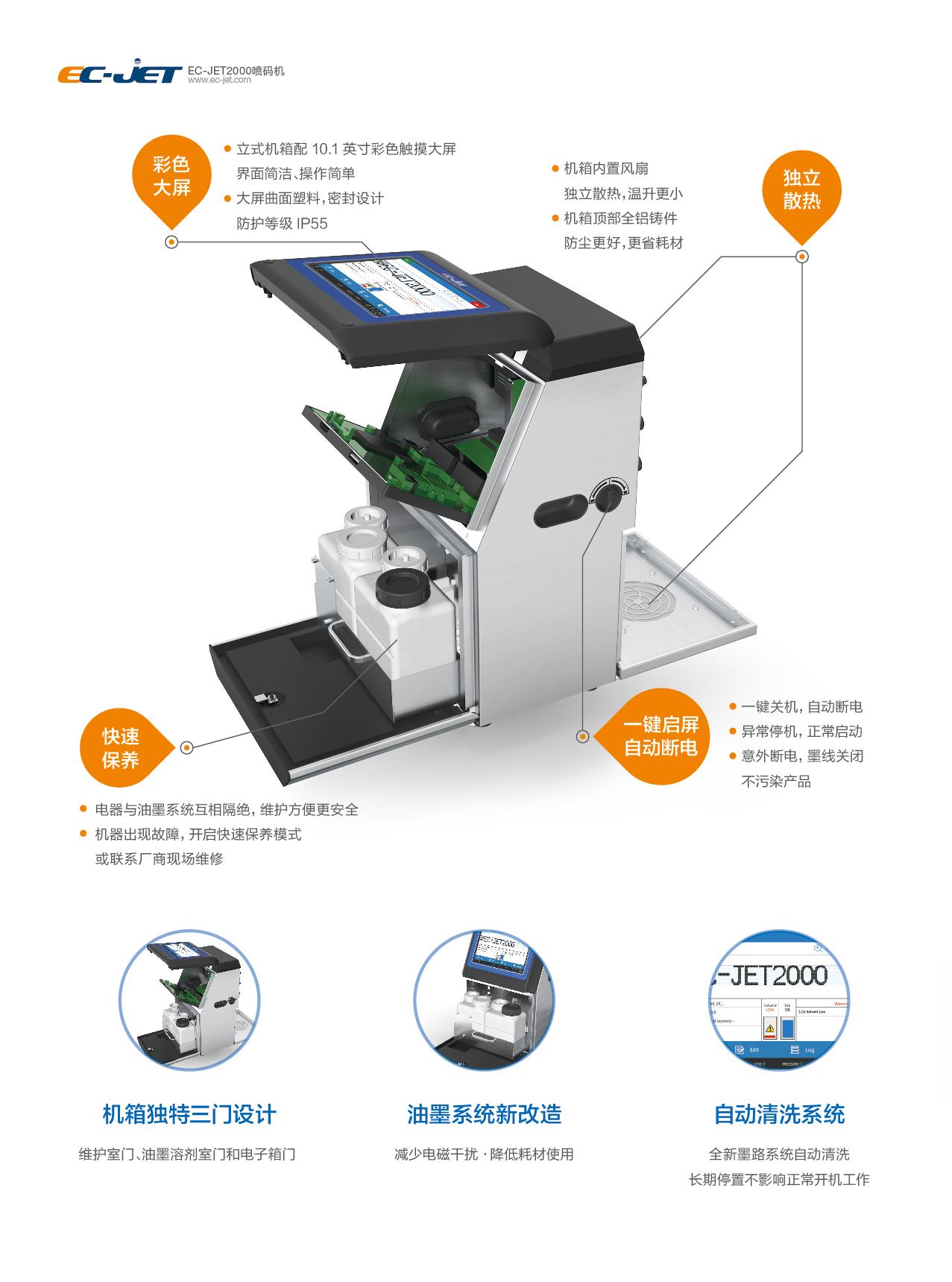 EC-JET2000 Small Character Inkjet Printer Portable Coding Machine QR Code Pattern