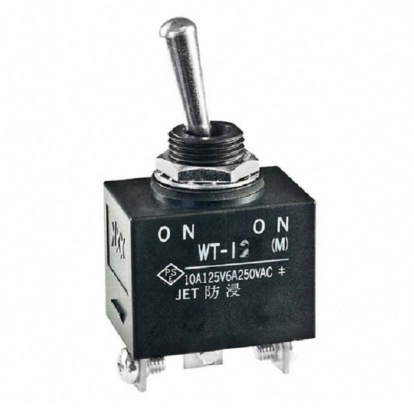 ON-OFF-ON工程机械三位防水钮子开关厂家NKK代理WT13T