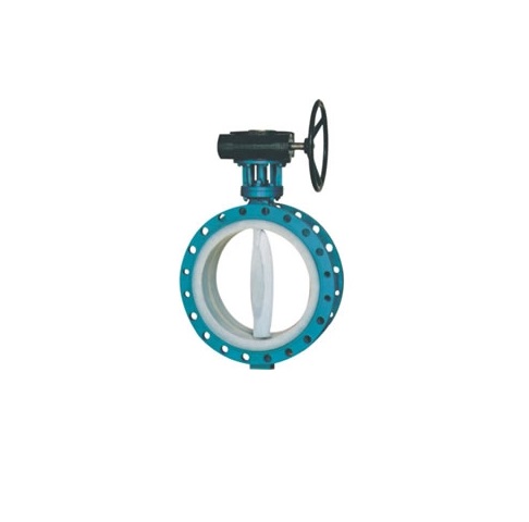 Fluoro-lined fluoro-lined butterfly valve D341F4-16 PTEF fully fluoro-lined butterfly valve Fluorine-lined worm gear butterfly valve