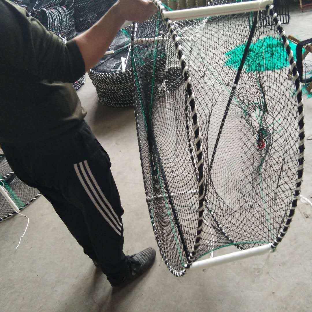 批发直径60折叠圆螃蟹笼捕鱼笼龙虾笼蟹网海用蟹子笼厂家生产