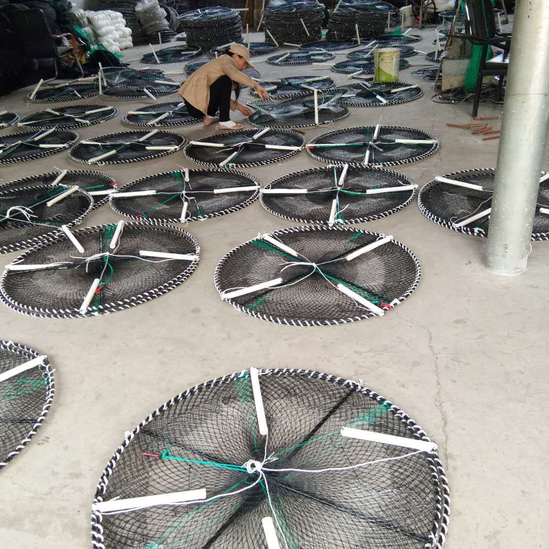 批发直径60折叠圆螃蟹笼捕鱼笼龙虾笼蟹网海用蟹子笼厂家生产