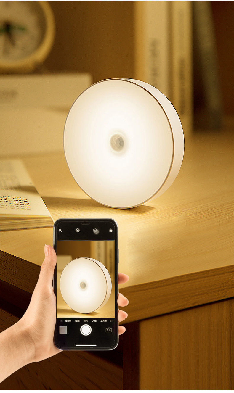 充电小夜灯智能感应灯无线usb夜灯人体感应橱柜灯感应led小夜灯