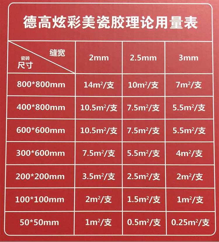 德高瓷砖胶价格表图片