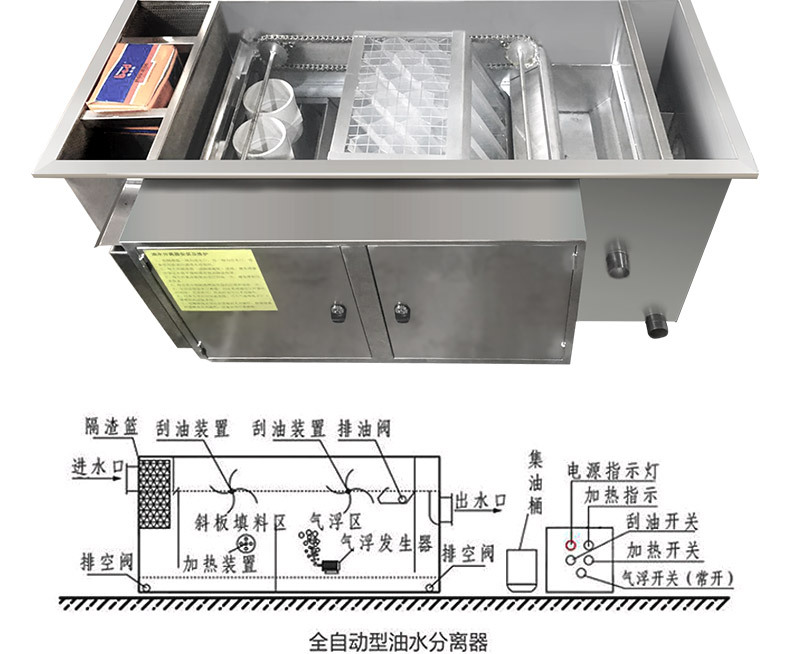 全自动不锈钢304隔油池厨房食堂火锅店油水分离器餐饮成品隔油器