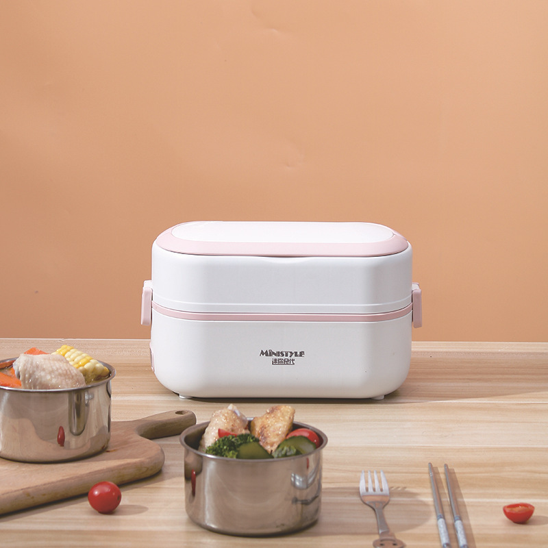 电热饭盒保温插电加热自热蒸煮饭盒上班便携式保温多功能蒸饭神器