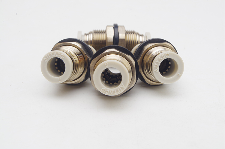 亚德客气动穿墙隔板穿板直通快速接头快插pm4 pm6 pm8 pm10 pm12