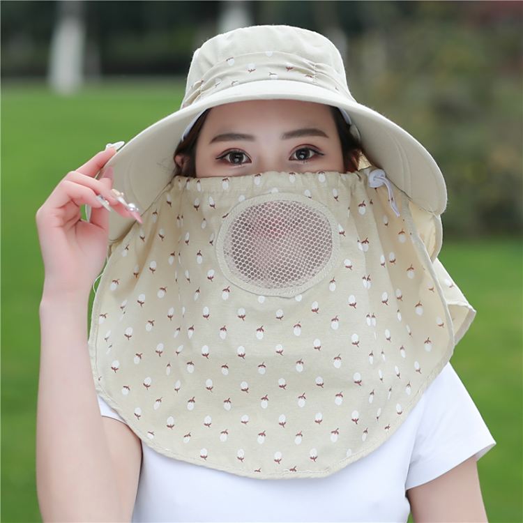 遮阳帽女防晒帽子夏季大沿骑电动车遮脸紫外线采茶凉帽干活太阳帽
