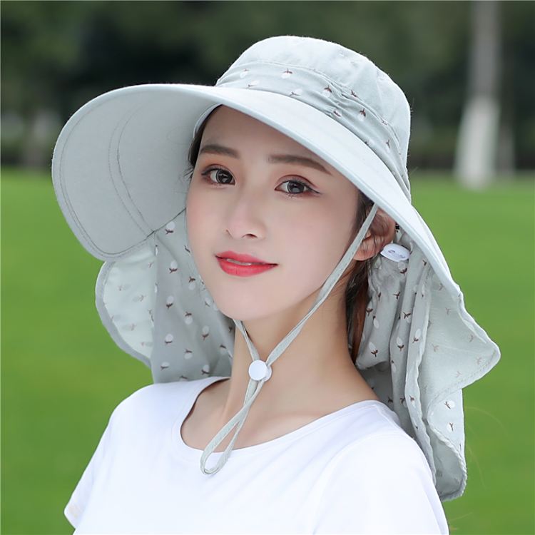 遮阳帽女防晒帽子夏季大沿骑电动车遮脸紫外线采茶凉帽干活太阳帽