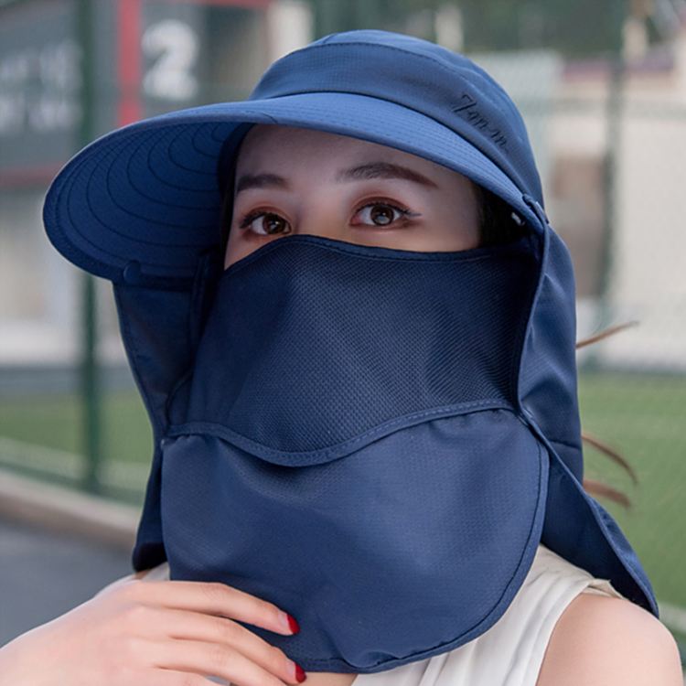 遮阳帽女防晒帽子夏季大沿骑电动车遮脸紫外线采茶凉帽干活太阳帽