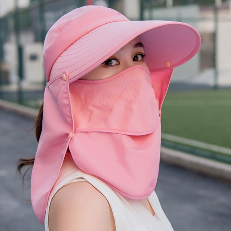 遮阳帽女防晒帽子夏季大沿骑电动车遮脸紫外线采茶凉帽干活太阳帽