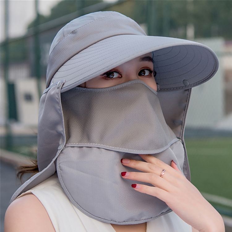 遮阳帽女防晒帽子夏季大沿骑电动车遮脸紫外线采茶凉帽干活太阳帽