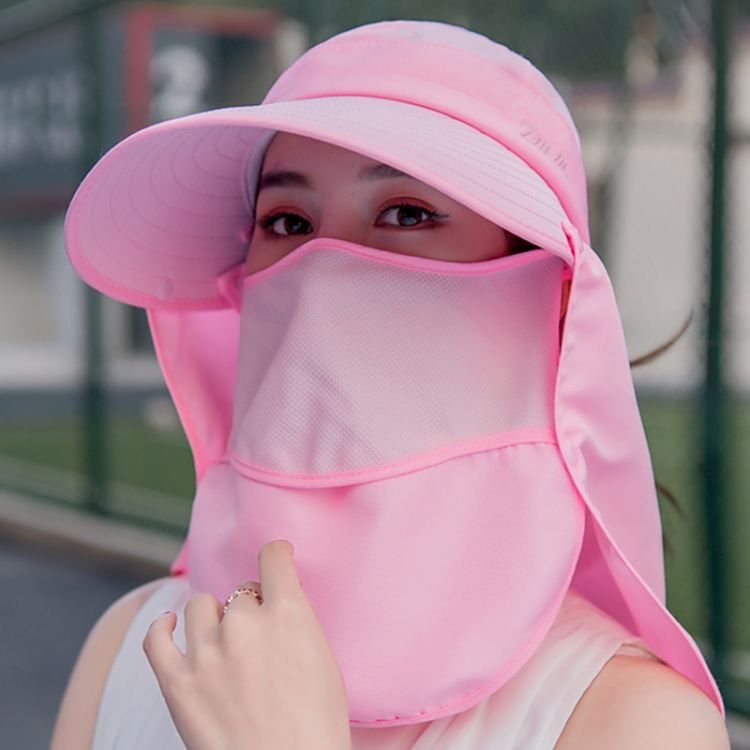 遮阳帽女防晒帽子夏季大沿骑电动车遮脸紫外线采茶凉帽干活太阳帽