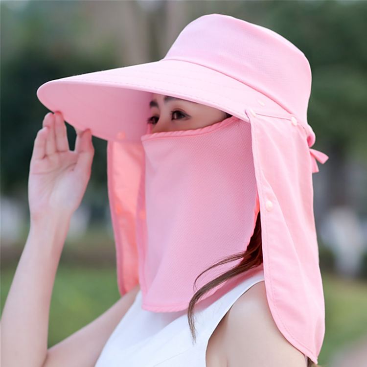 遮阳帽女防晒帽子夏季大沿骑电动车遮脸紫外线采茶凉帽干活太阳帽