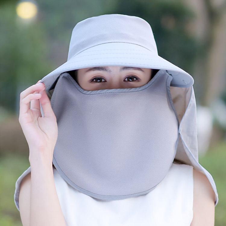 遮阳帽女防晒帽子夏季大沿骑电动车遮脸紫外线采茶凉帽干活太阳帽