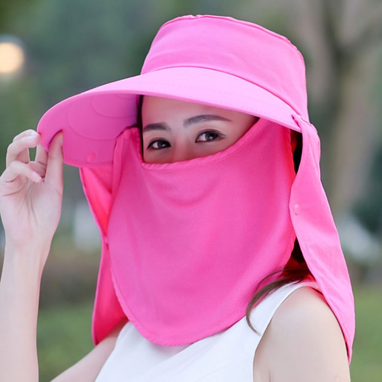 遮阳帽女防晒帽子夏季大沿骑电动车遮脸紫外线采茶凉帽干活太阳帽
