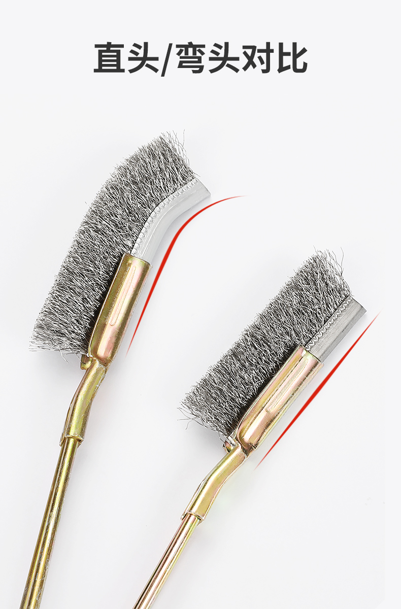 不锈钢钢丝刷带柄工业铜丝刀刷烧烤炉打磨除锈清洁刷铁丝刷小刷子