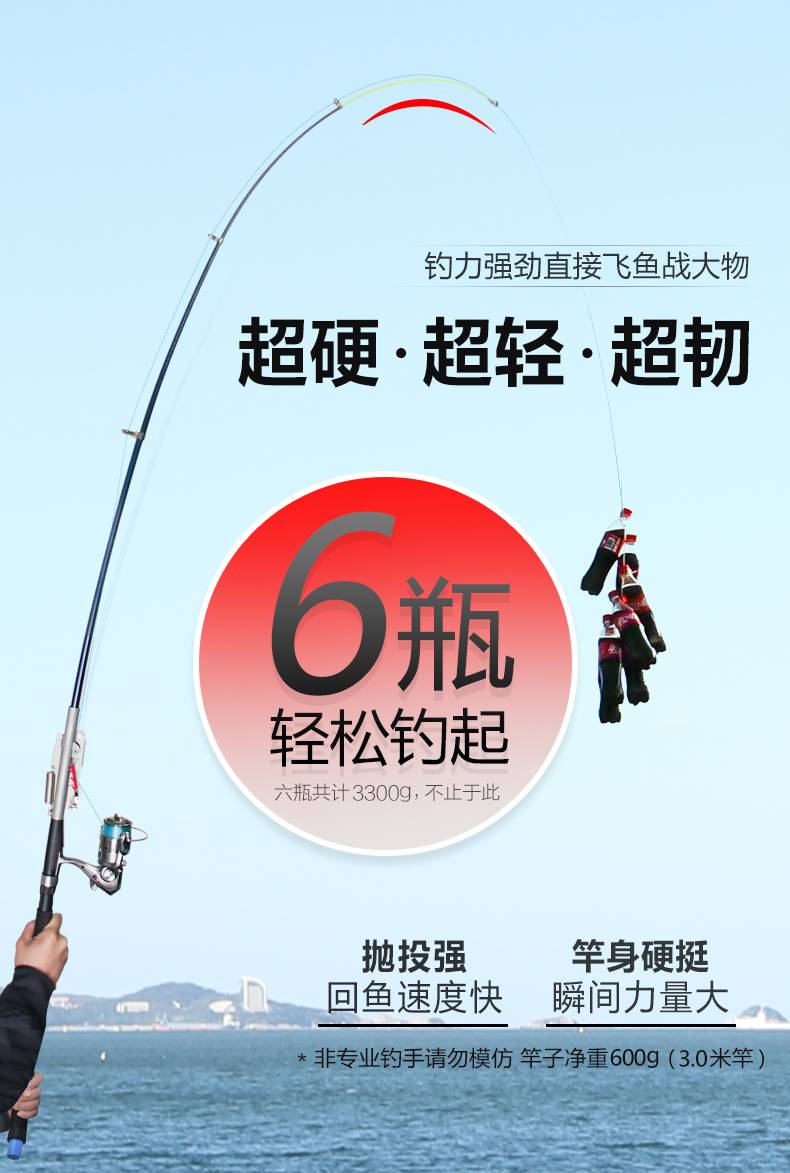 武汉天元旗舰店邓刚自动钓鱼竿海竿抛竿套装海杆鱼竿甩杆远投竿弹