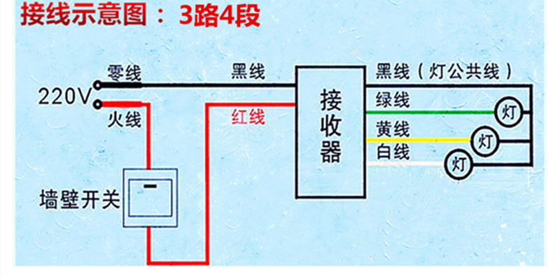 三路分段开关接线图图片