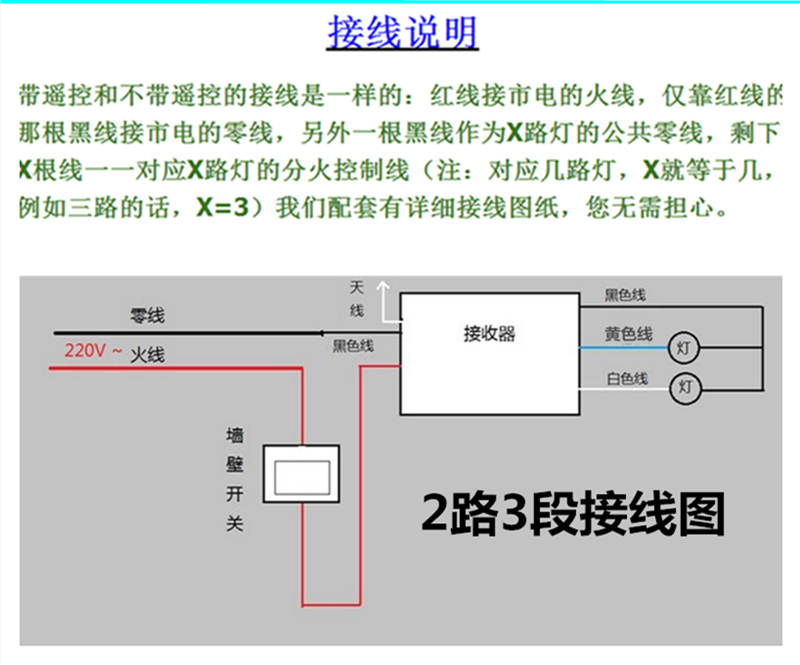 立格数码遥控分段开关 灯具分段控制器 灯具分控二路三段三路四段