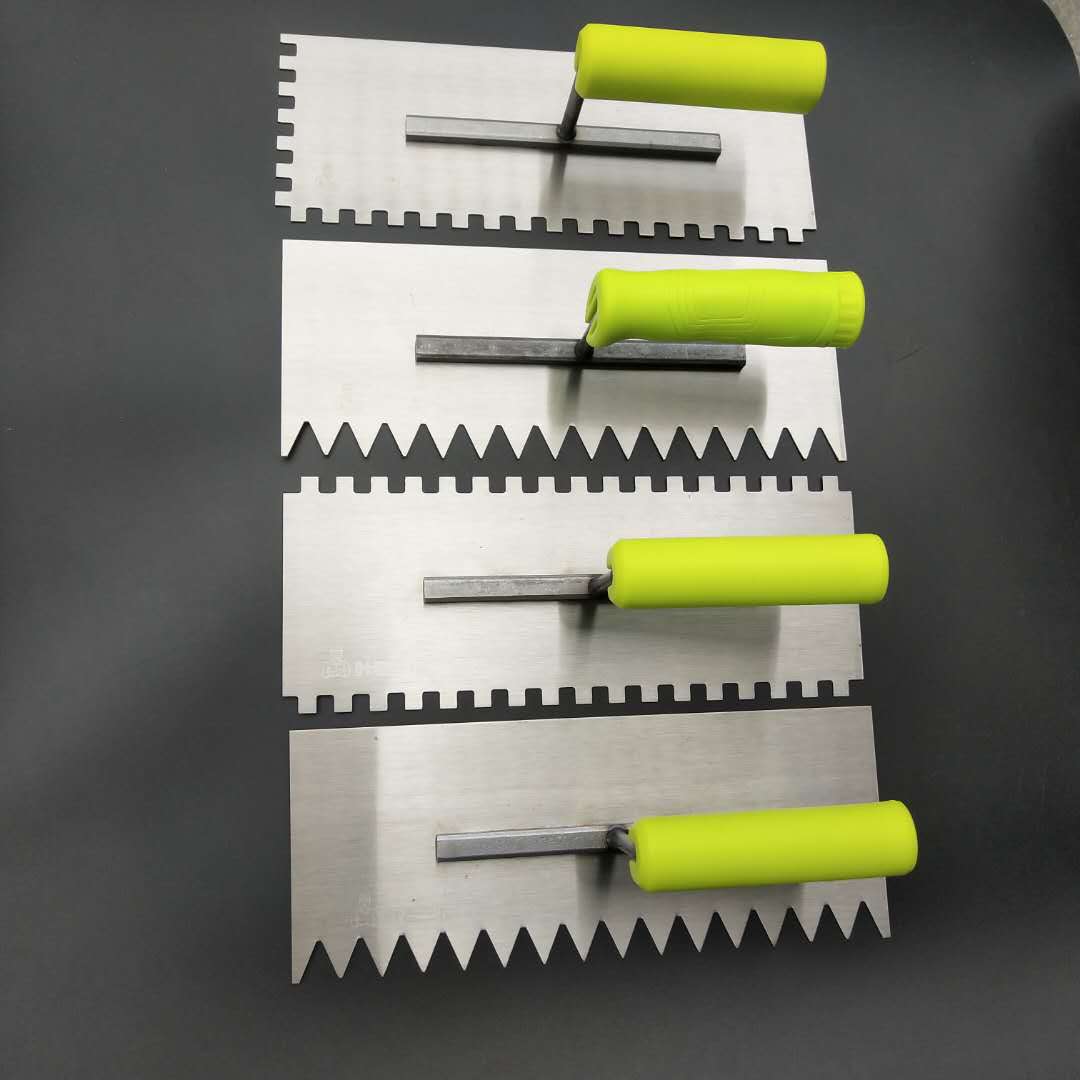 叶老三带齿抹泥板贴地砖瓷砖抹泥刀平灰器抹灰刀抹子尖齿方齿铁板