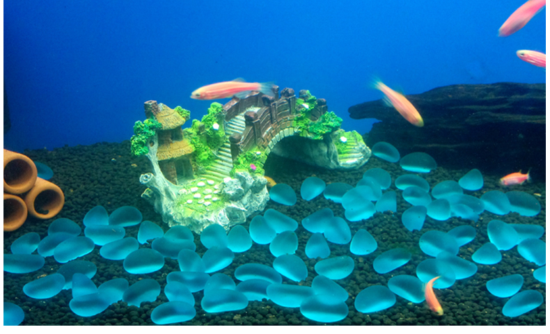 鱼缸装饰品假山桥造景大号小摆件 仿真桥 假石桥 大拱桥仿真水草