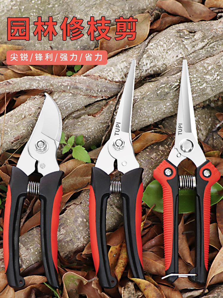 进口园艺剪刀修枝剪花艺剪刀摘水果神器鲜花剪树枝剪刀剪刀修枝剪 产品关键词:tupi剪刀