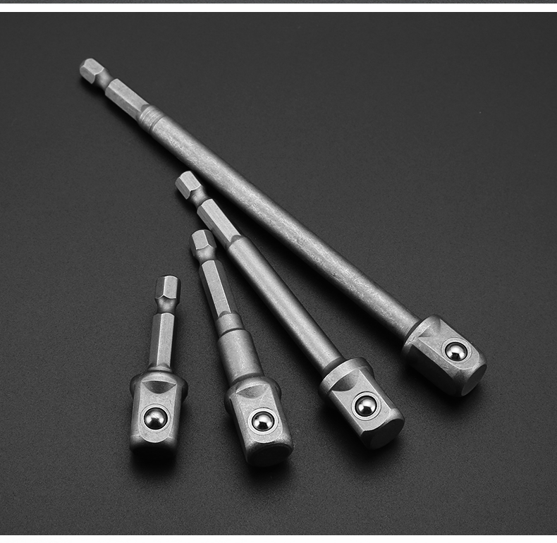 套筒连接杆六角柄转四方接杆电动扳手电钻转换套筒头电动工具配件