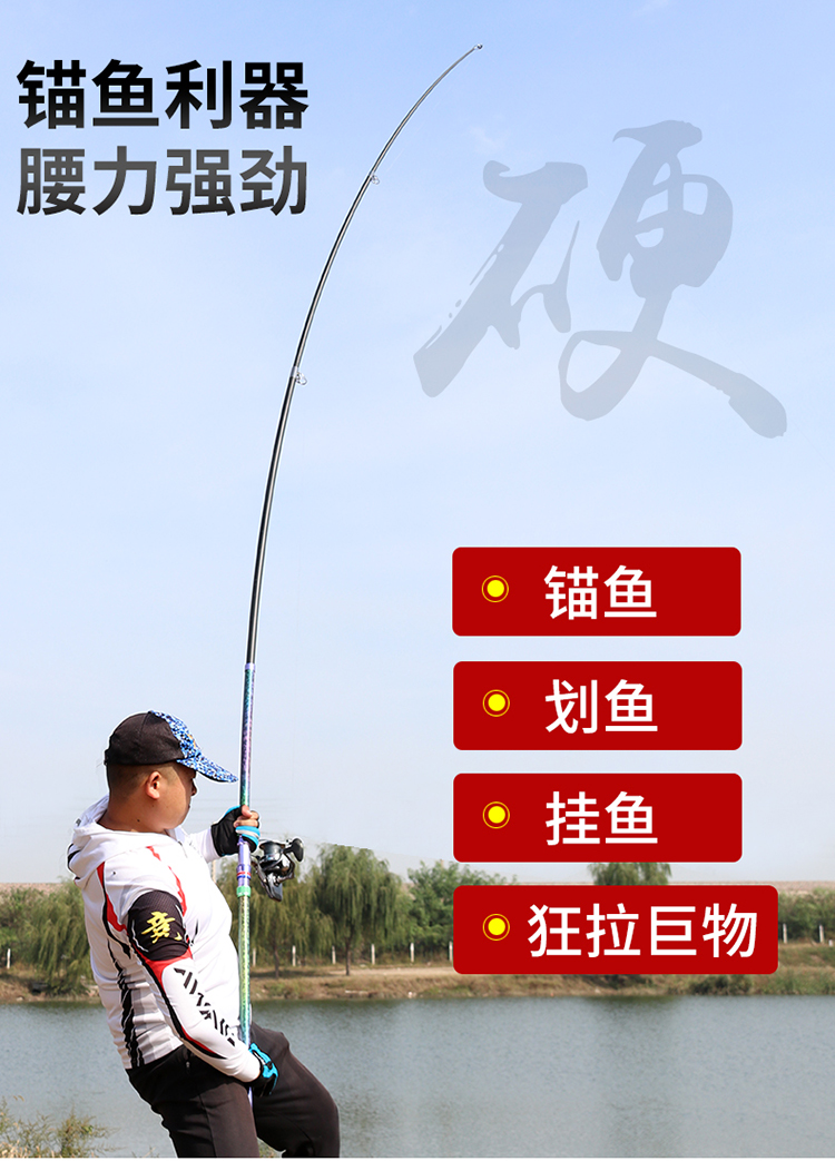 可视锚鱼竿锚杆套装专业锚鱼竿锚竿全套超硬超轻巨物专用远投挂鱼
