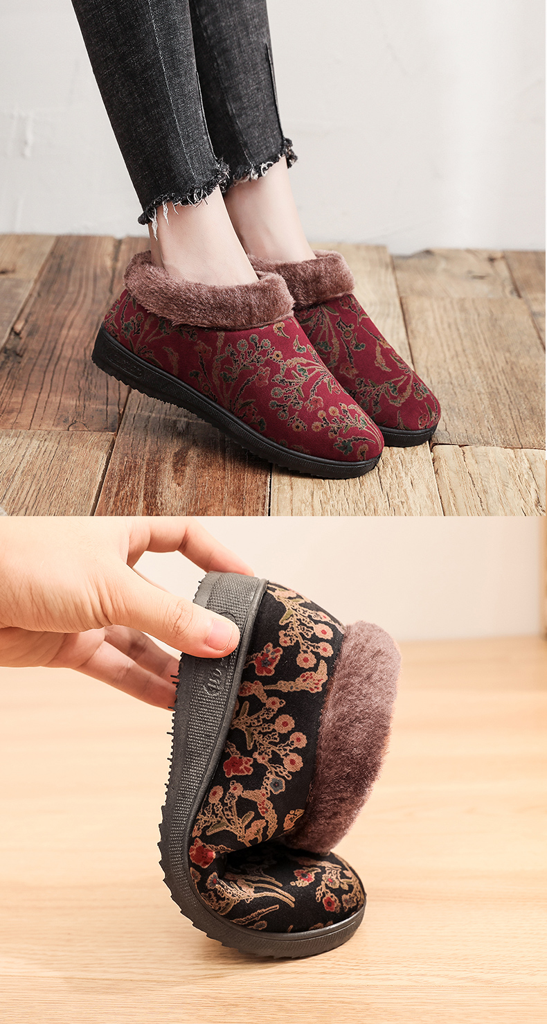 老北京布鞋女棉鞋冬新加厚保暖中老年妈妈棉鞋居家休闲防滑老人鞋
