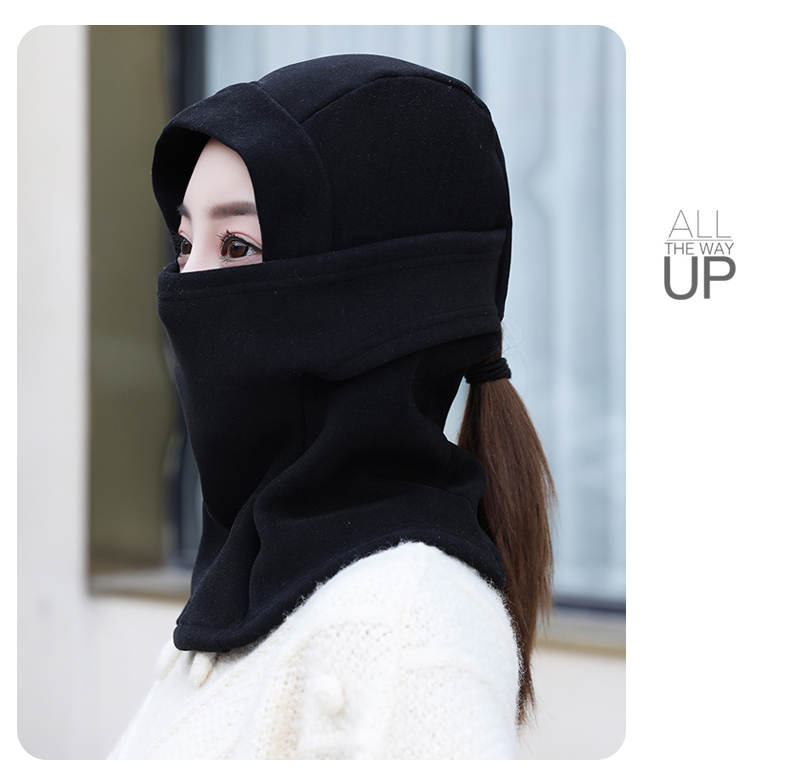 帽女秋冬季百搭韩版潮男女新款加绒加厚保暖头套帽子围脖一体骑车