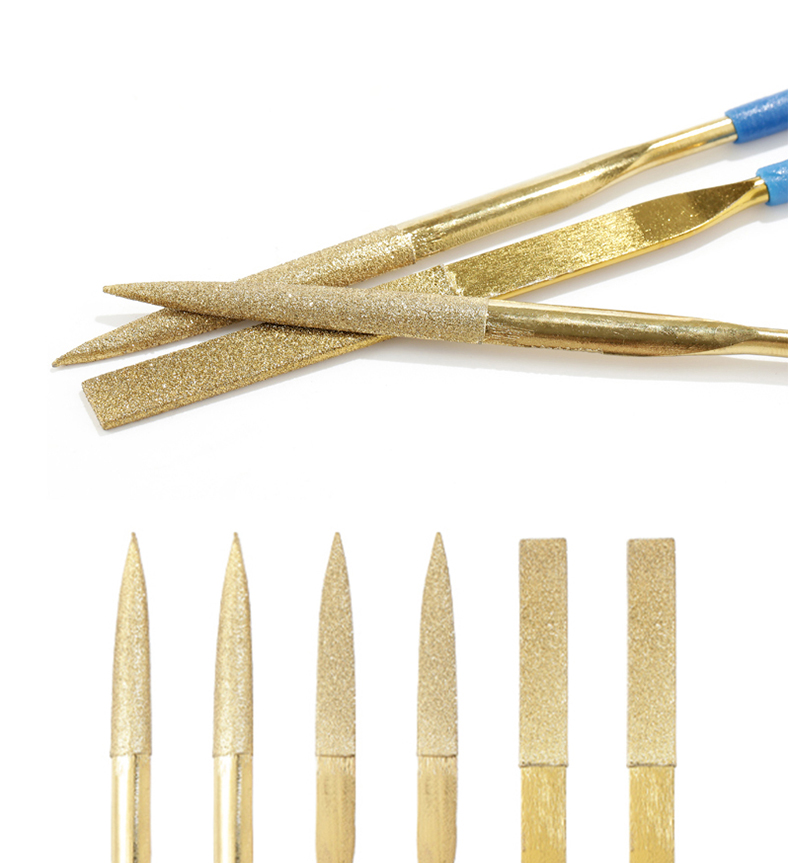 金刚石锉刀金刚石套装平板小挫刀圆三角锉刀金刚砂镀钛半圆型锉刀