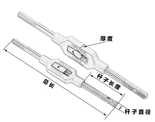 棘轮丝攻扳手t型丝锥加强型正反绞手加长圆板牙绞手扳手m1m3-m20