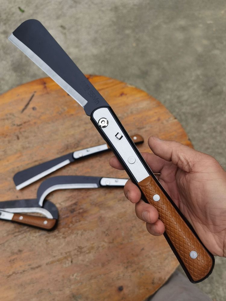 折叠柴刀特殊钢割草户外便携丛林砍材刀家用手工锰钢钓鱼专用镰刀