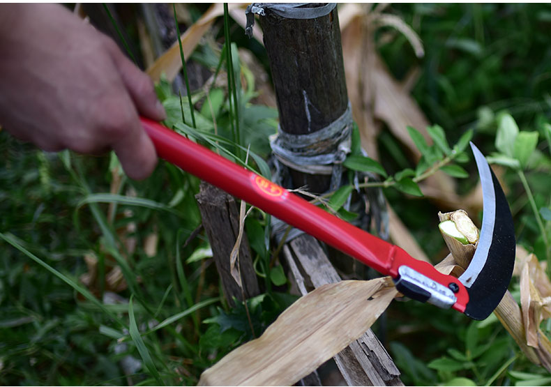 农用工具长柄镰刀割草刀户外割草折叠镰刀进口锰钢割韭菜除草镰刀