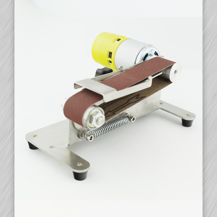 小型迷你电动砂带机机抛光机磨刀神器台式打磨机磨刀机砂光机家用