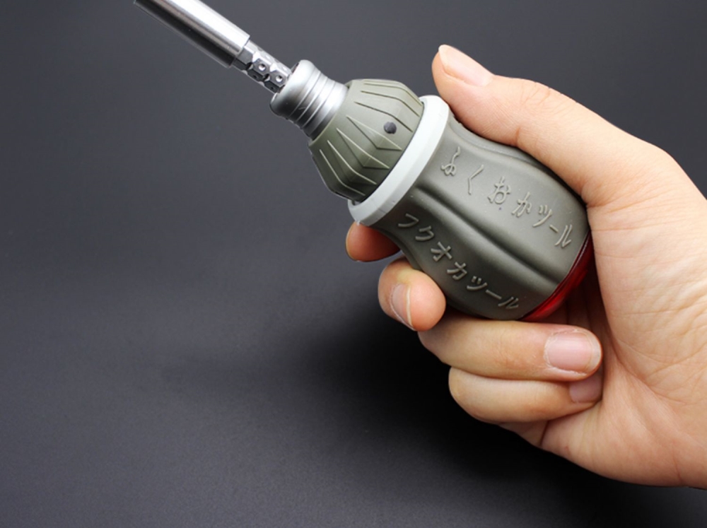 日本福冈多功能迷你省力棘轮螺丝刀双向两用可伸缩改锥强磁螺丝批