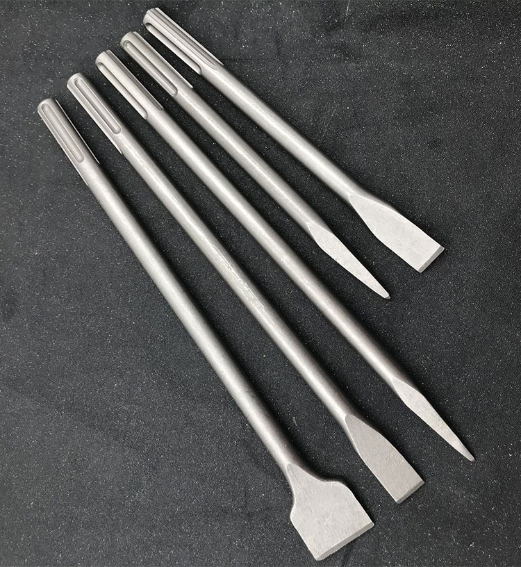 五坑电镐镐头尖扁凿加长1米加宽扁铲三槽两坑混凝土砖墙石材开槽