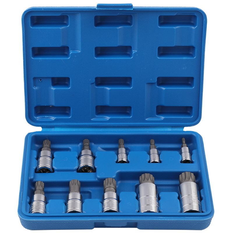 梅花批头套筒花型m8m10m12m14 大众汽修工具 花键 旋具套筒头套装