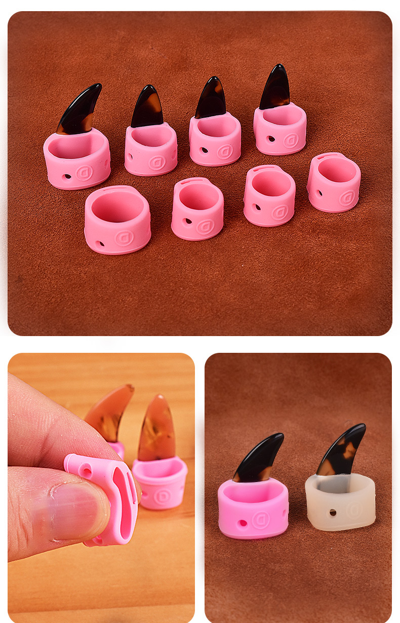 古筝指甲套儿童硅胶免用胶布胶带弹古筝配件专业演奏级考级指套