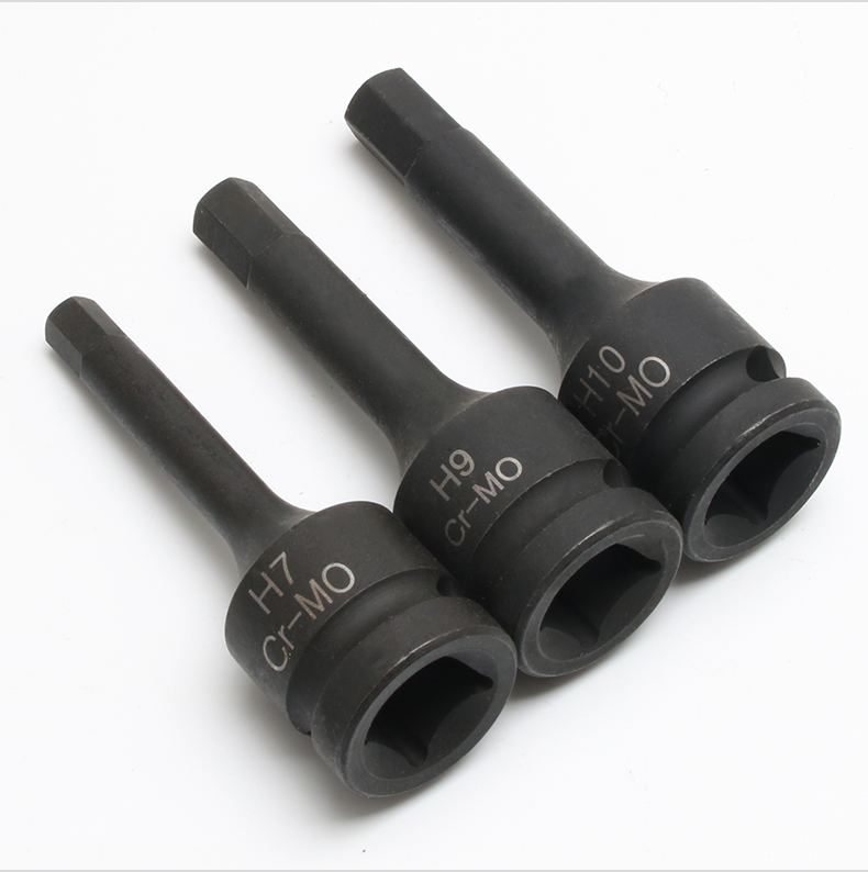 内六角套筒1/2电动气动六角旋具套筒头加长 连体批头风炮套筒扳手