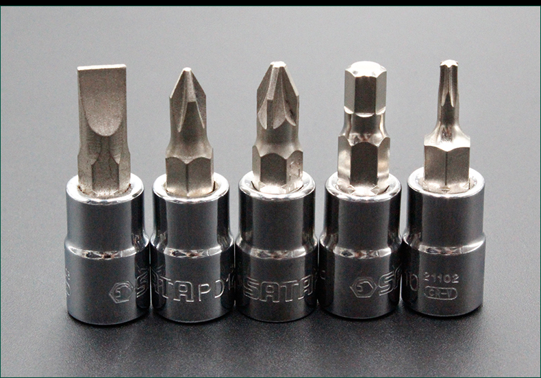 世达旋具套筒内六角十字一字梅花套筒头1/4小飞快速扳手套筒6.3mm