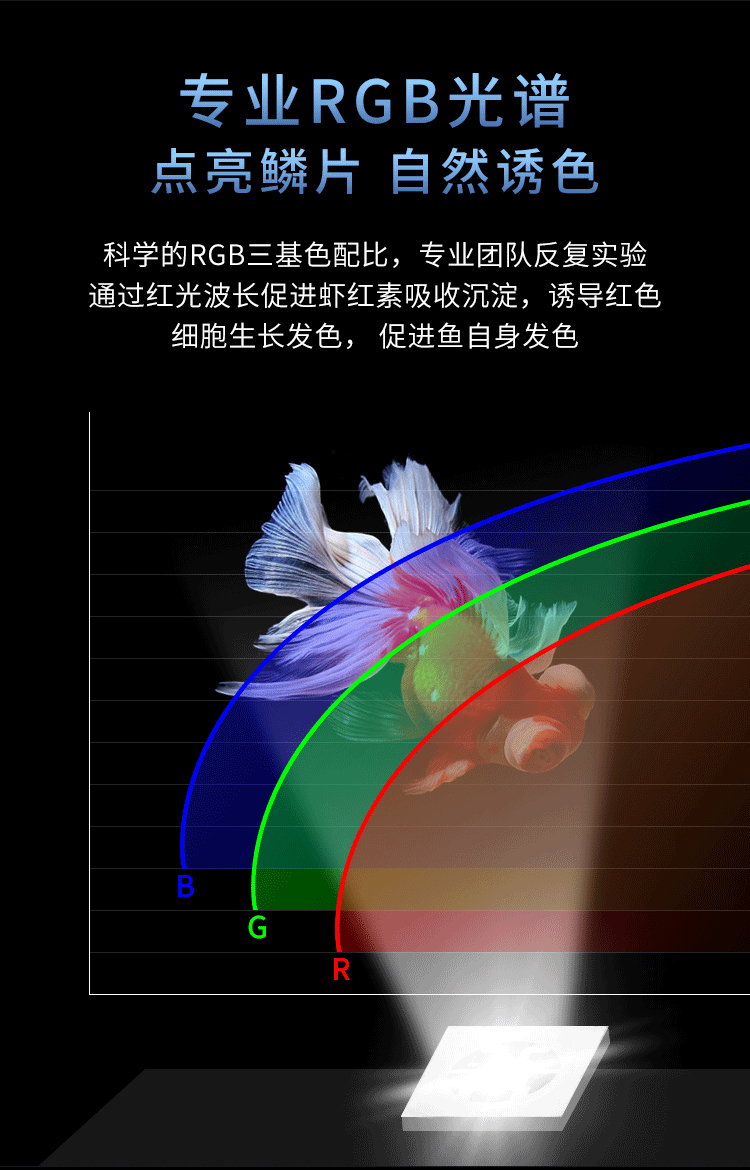 鱼缸灯三基色红龙鱼增艳神灯增色灯锦鲤鹦鹉罗汉专用led灯潜 防水
