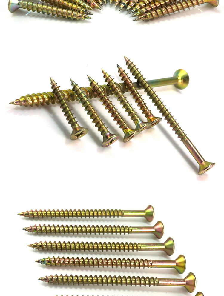 加硬自攻螺丝 十字沉头干壁钉 彩锌平头自攻钉木牙螺钉m3m3.