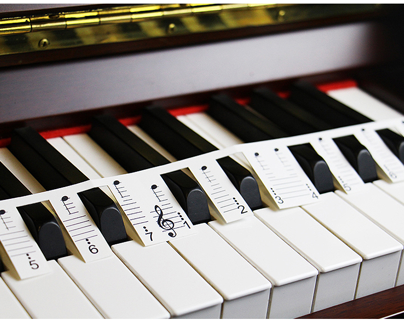 88键钢琴键盘贴纸免粘贴五线谱简谱音符标识贴便携钢琴对照表练习