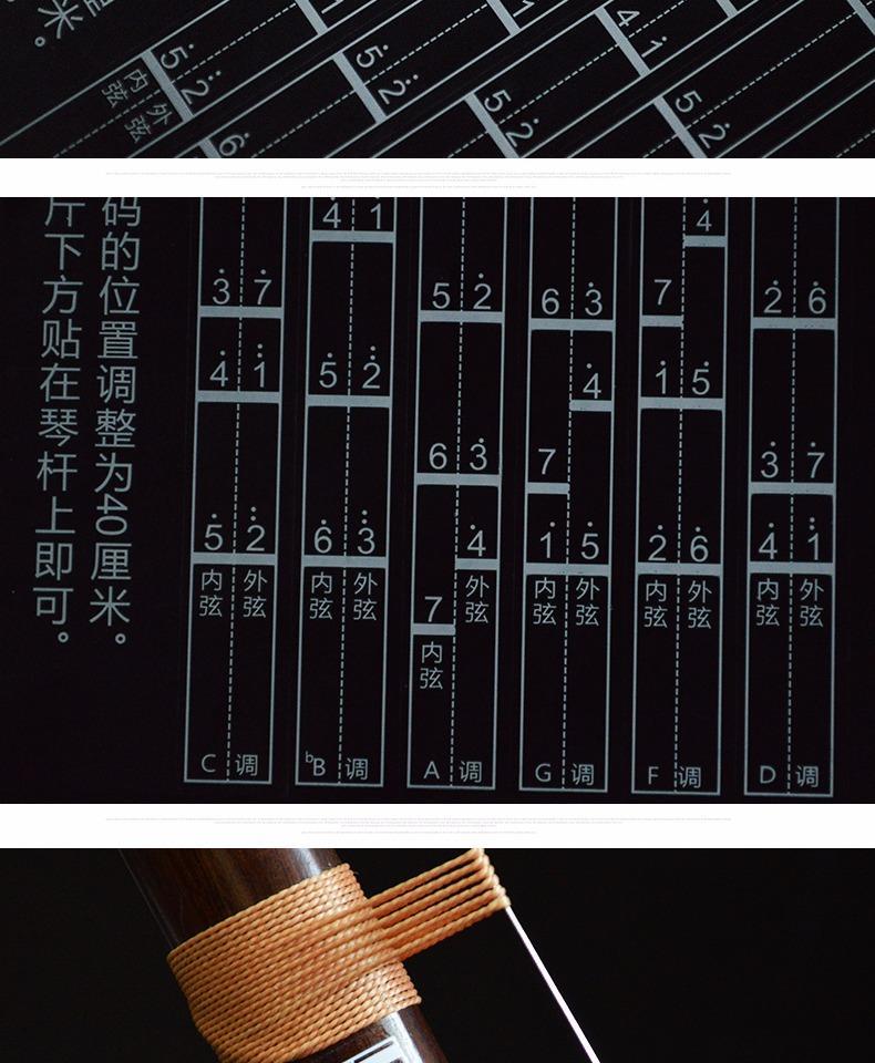 初学二胡音准指法贴 音阶对照表 指法把位图音位表 二胡乐器配件