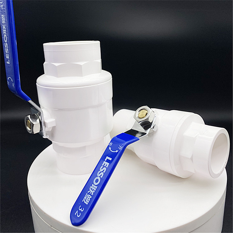 联塑pvc球阀025 32 4金属手柄开关 4分快加厚开型总开关手把塑料