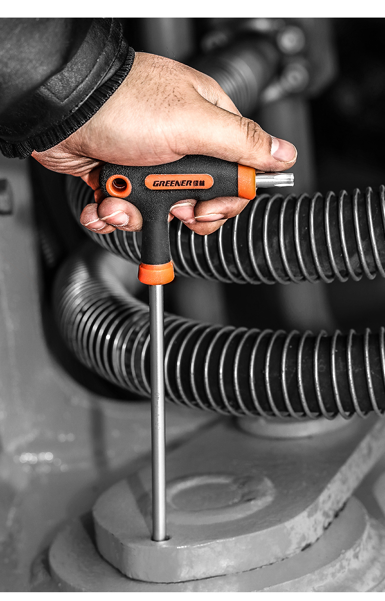 绿林t型内六角扳手单个梅花六棱螺丝刀手动加长中孔六方扳手工具